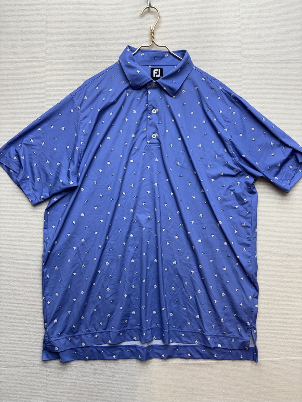 FootJoy Royal Blue Micro-Print Performance Golf Polo